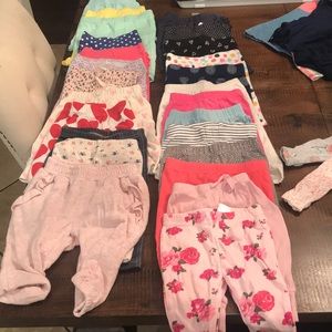 Lot of NB-6 month baby girl leggings